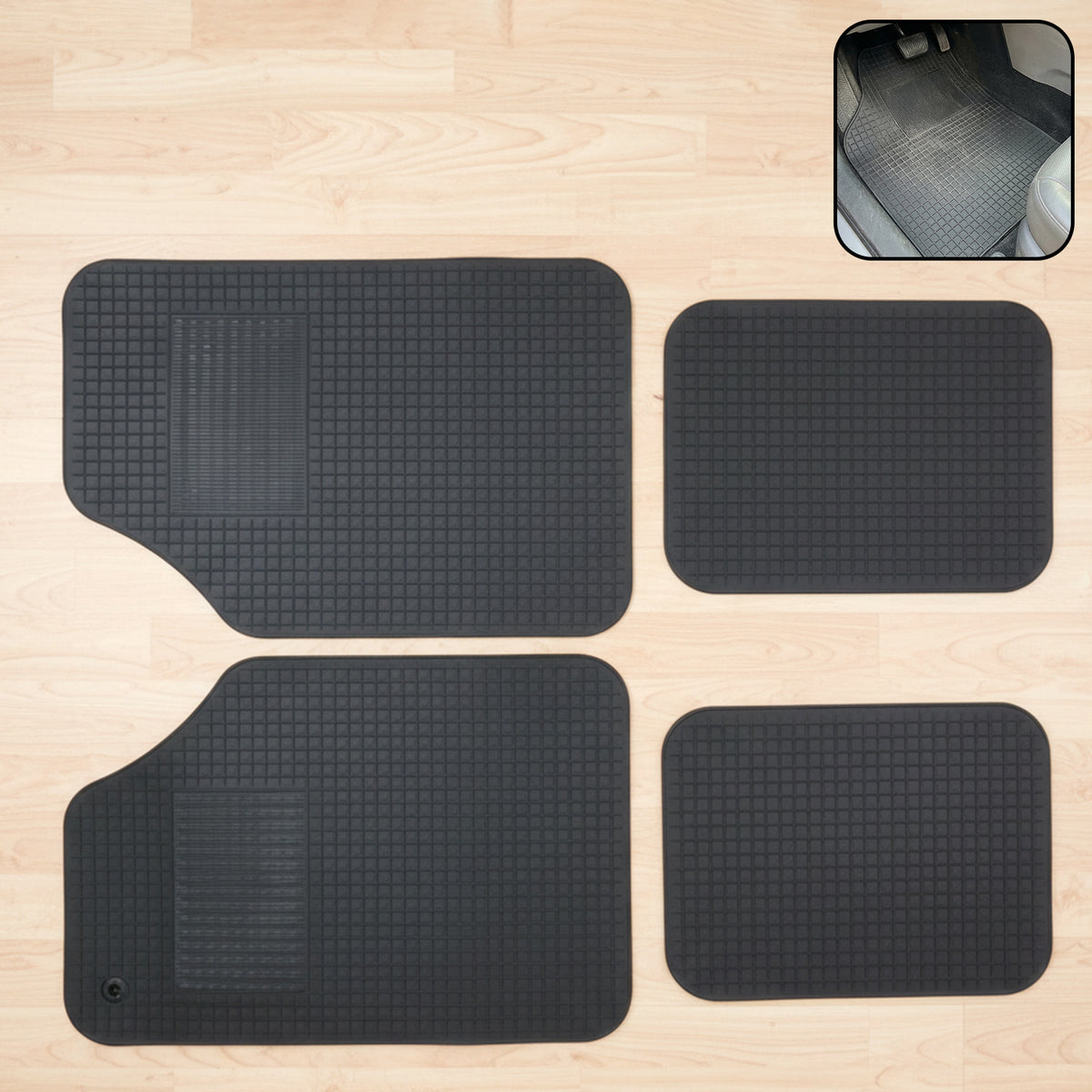 Universal Heavy Duty Car Floor Mat Set (4 Pc Set)