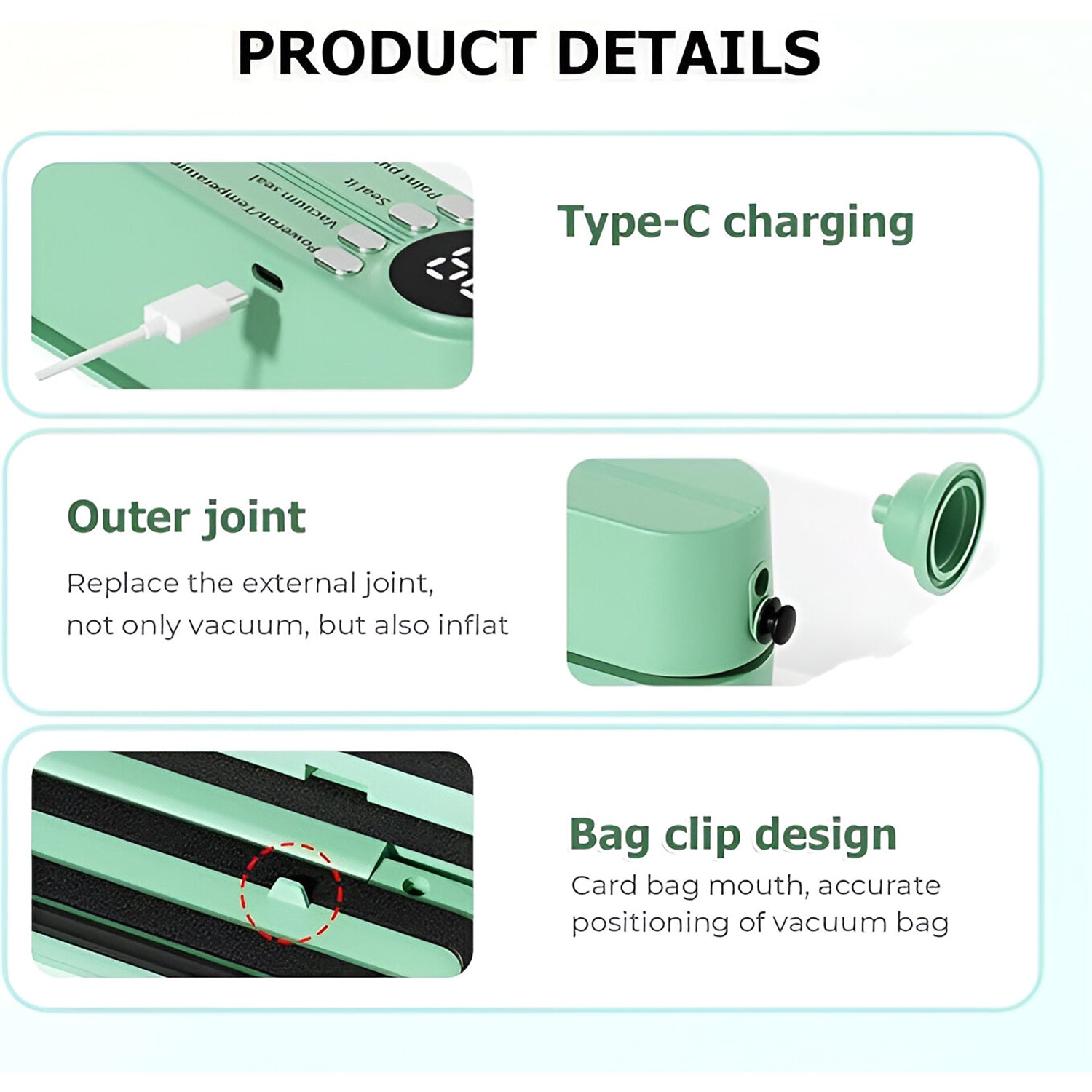 Cordless electric vacuum pump sealer for efficient kitchen storage