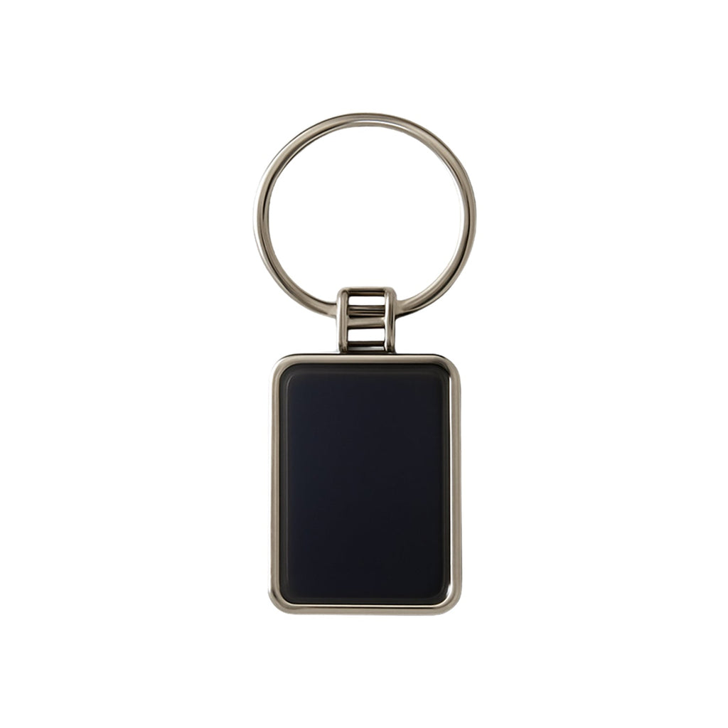 Black bar luxe metal key tag in rectangular design