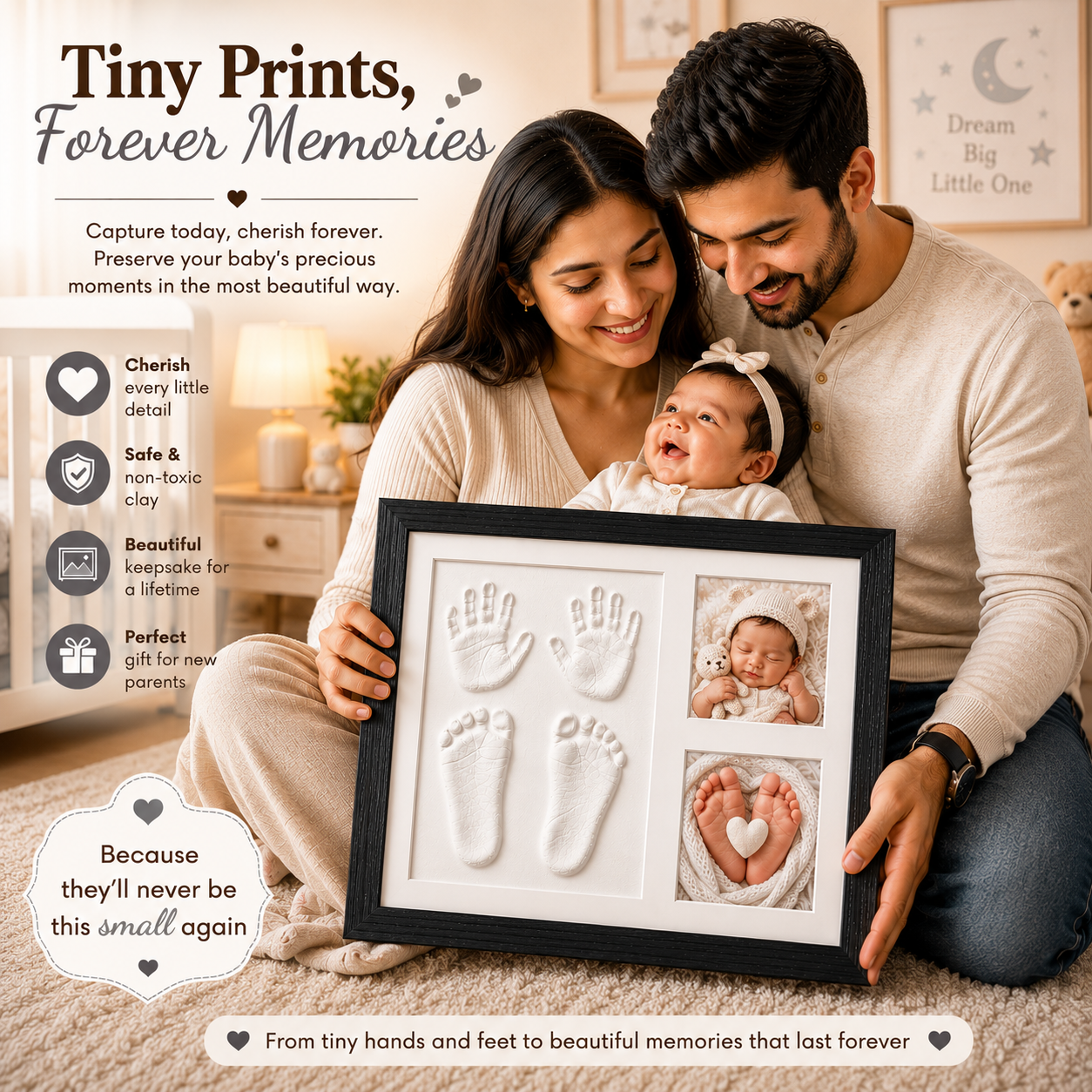 Baby Clay Handprint & Footprint Kit (White)