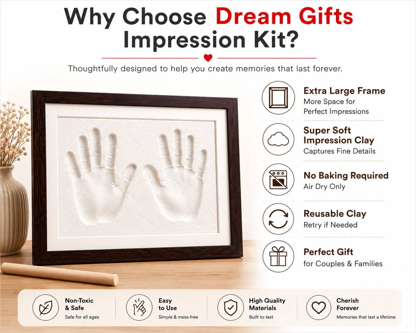 Adult Clay Handprint & Footprint Kit (White)