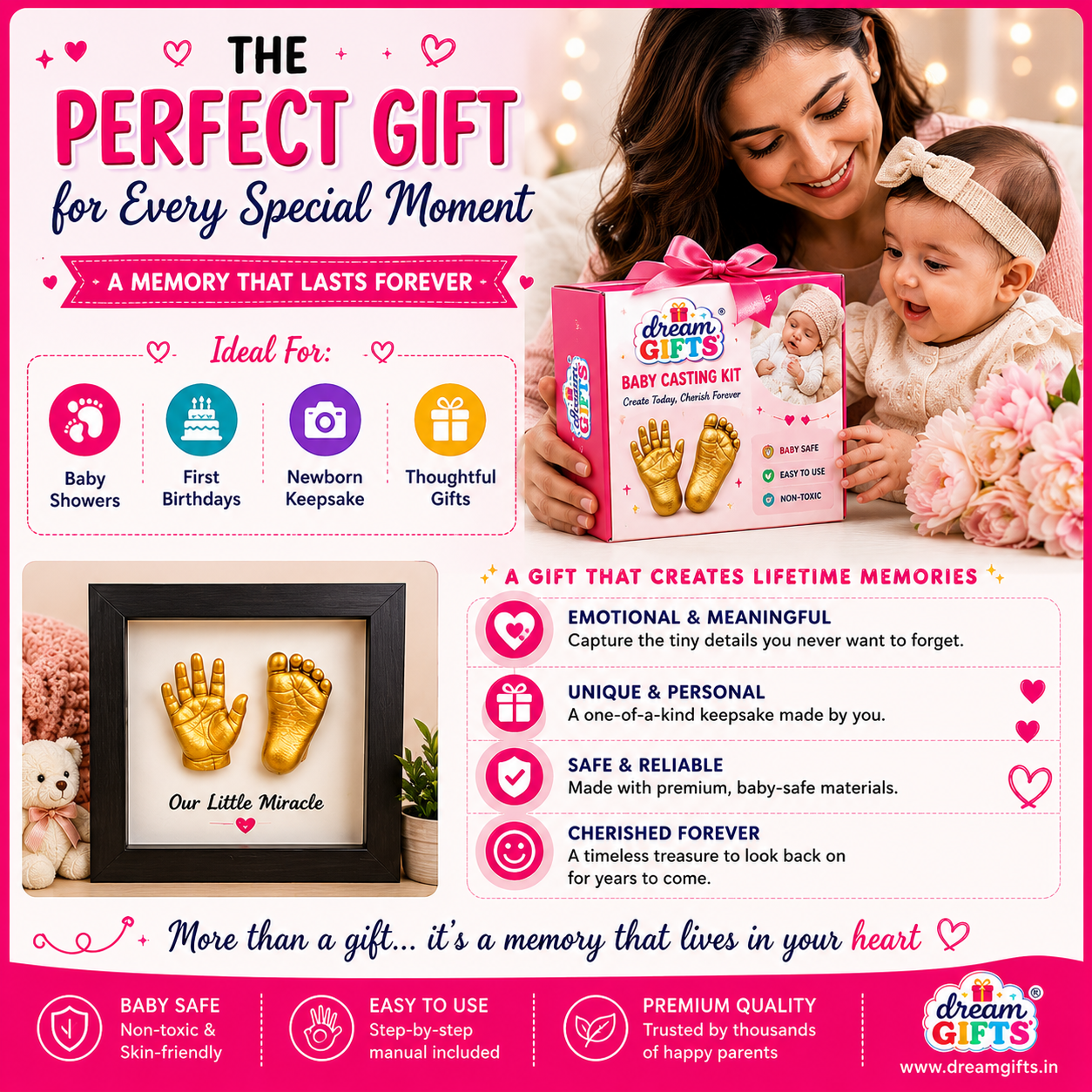 Baby 4 Hands/Feet Casting Kit with Bucket (0-9 months)