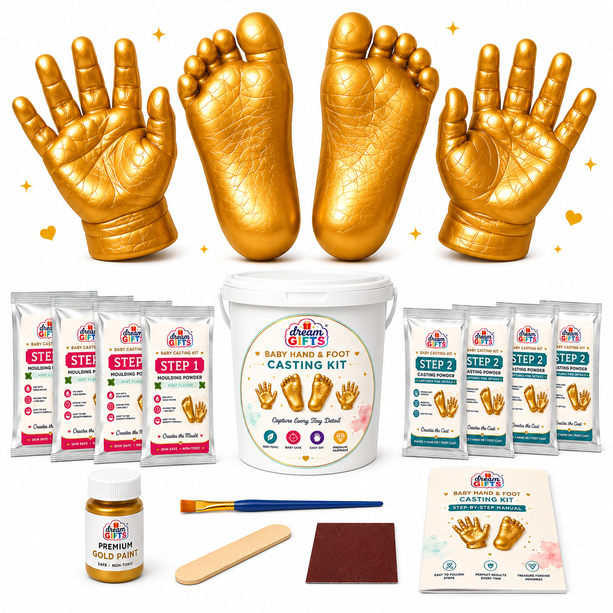 Baby 4 Hands/Feet Casting Kit with Bucket (0-9 months)
