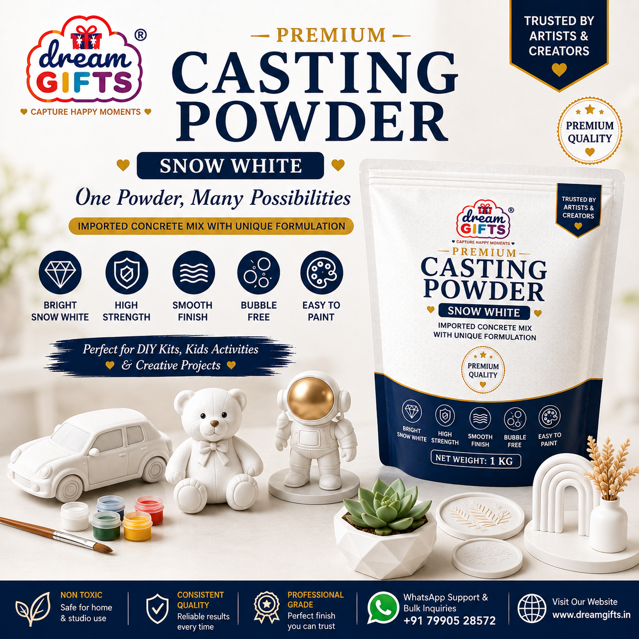Premium Snow White Casting Powder – Imported Concrete Mix