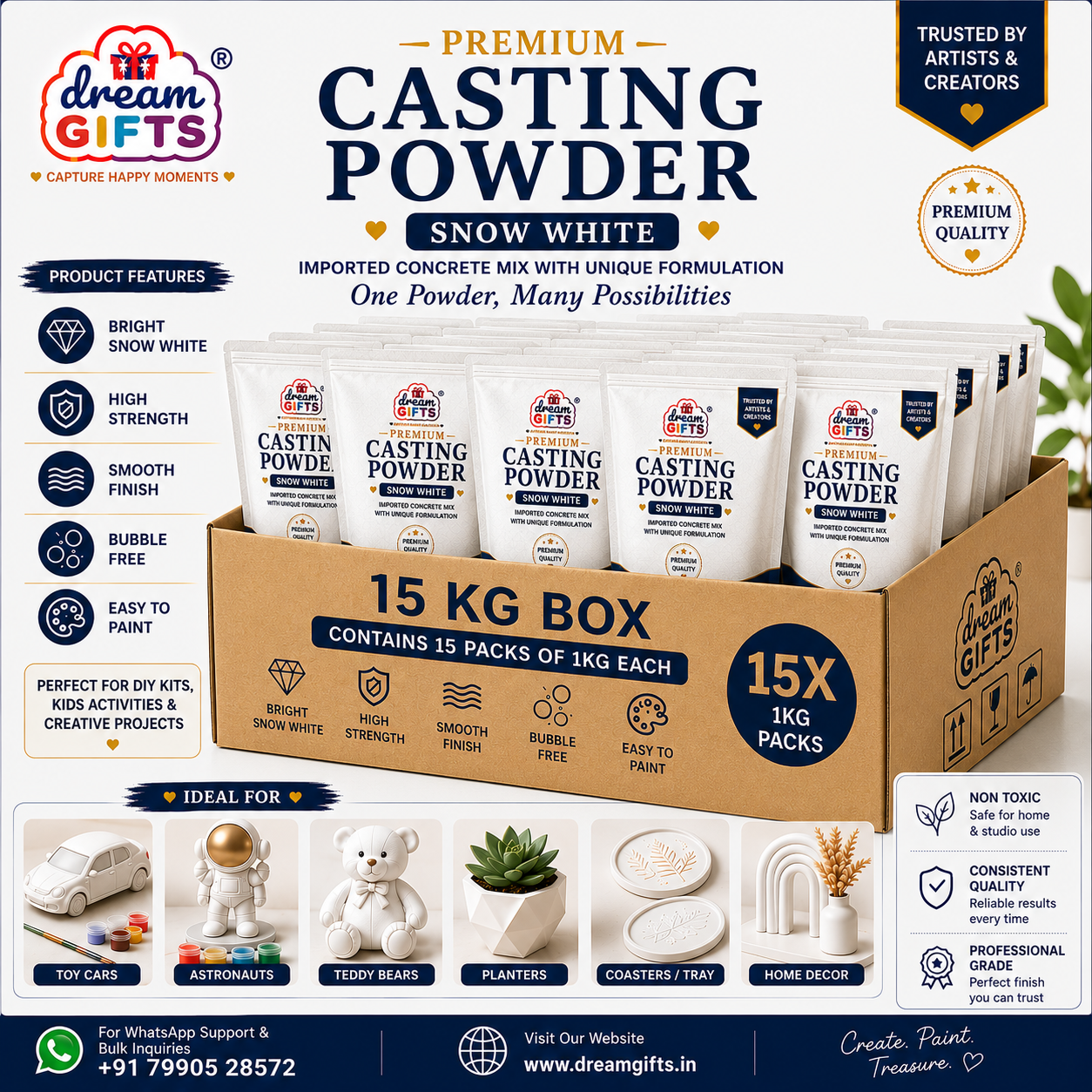 Premium Snow White Casting Powder – Imported Concrete Mix