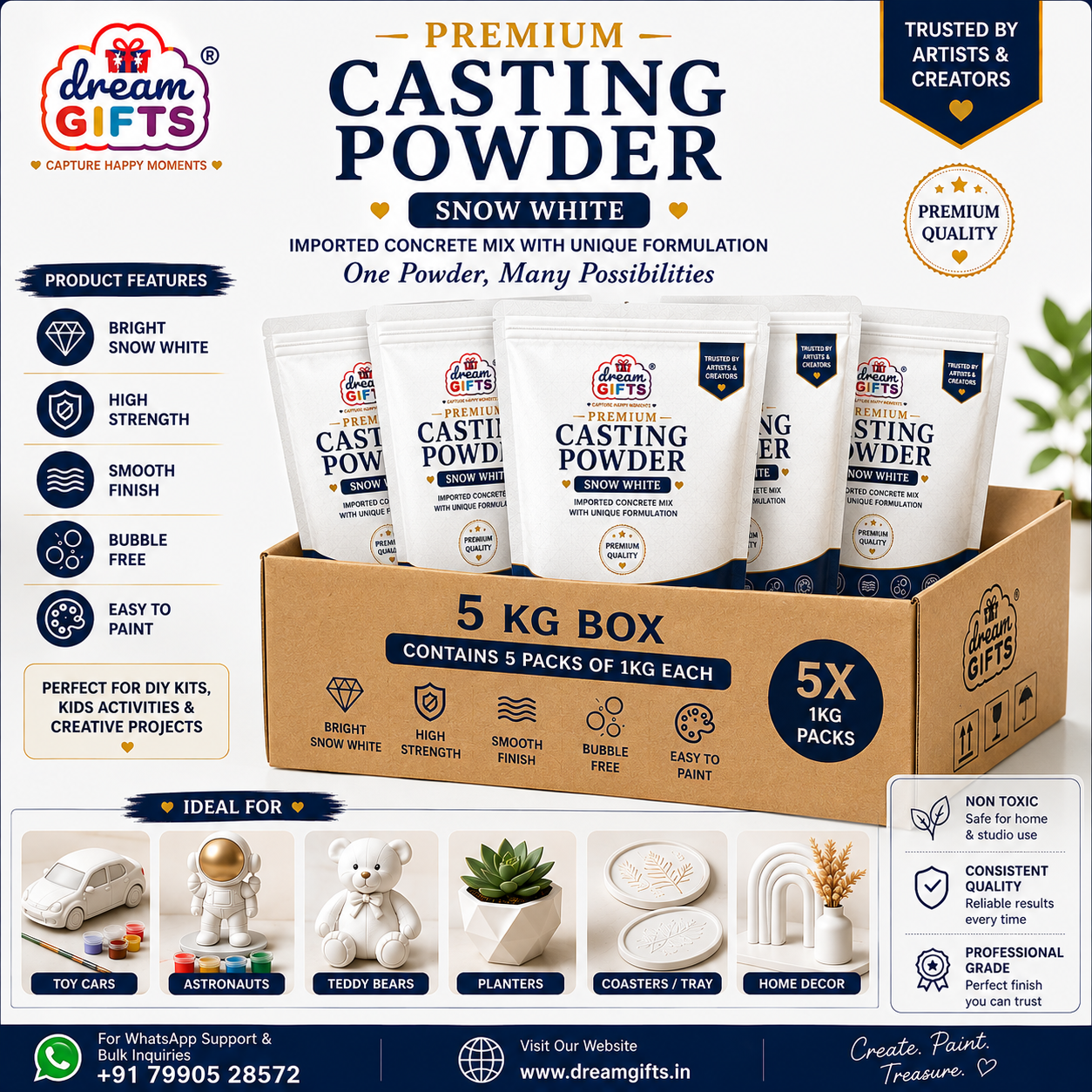 Premium Snow White Casting Powder – Imported Concrete Mix