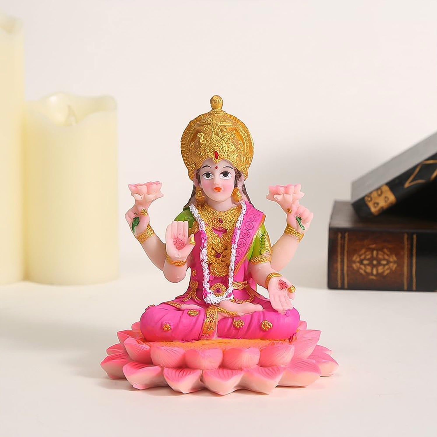 Decorative polyresin Lakshmi Mata idol suitable for puja and festive decor