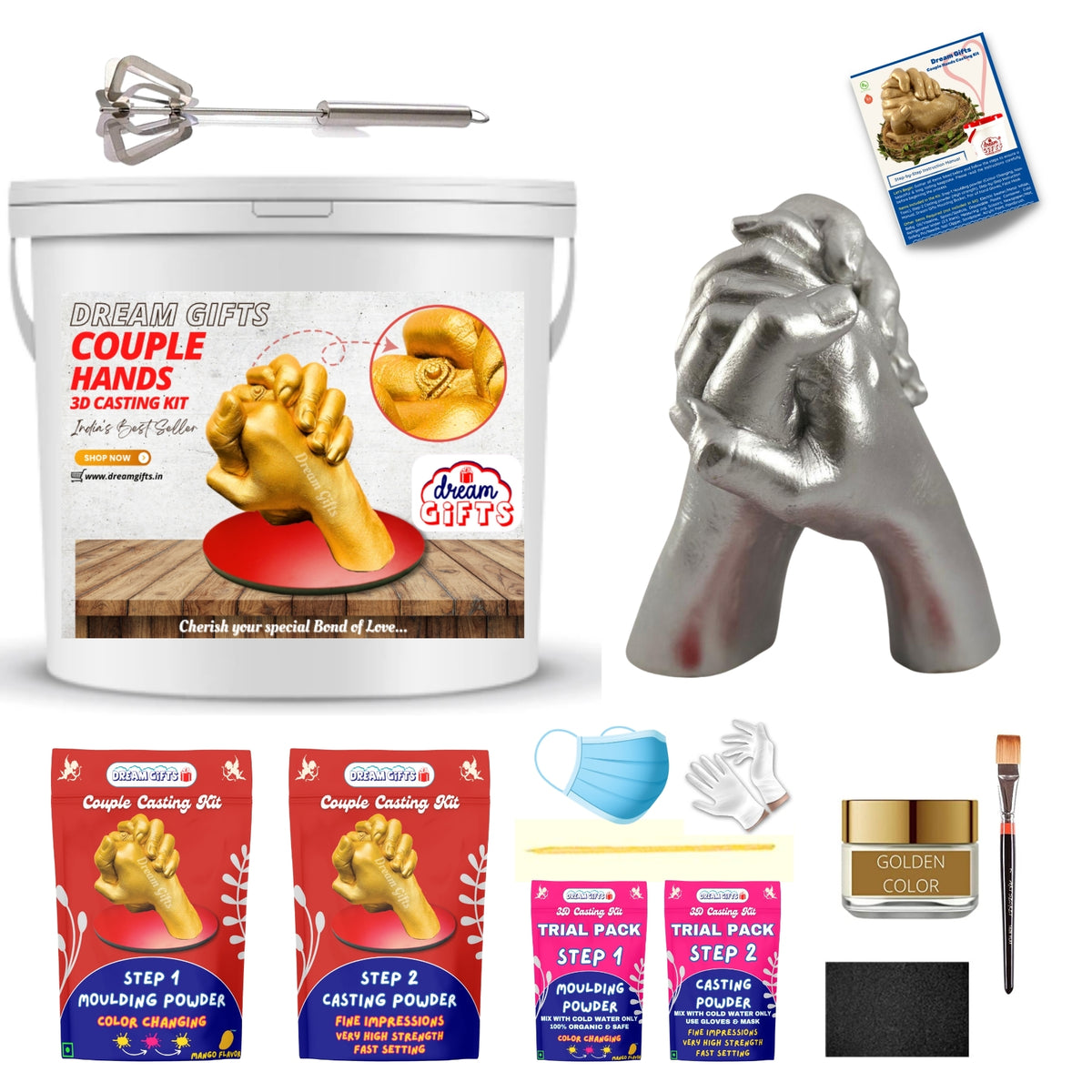 Couple Hands 3D Casting Kit (XL Size)