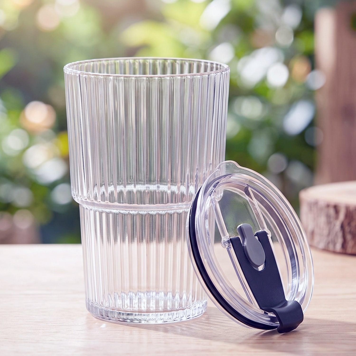 Plastic Tumbler with Lid – 450ml Reusable, Clear & Leak-Proof