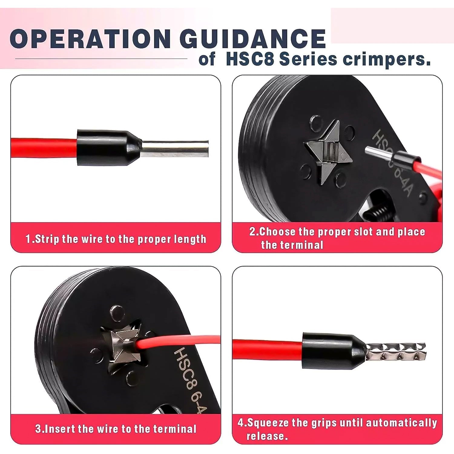 Multi-purpose wire ferrule crimping tool kit with color-coded connectors