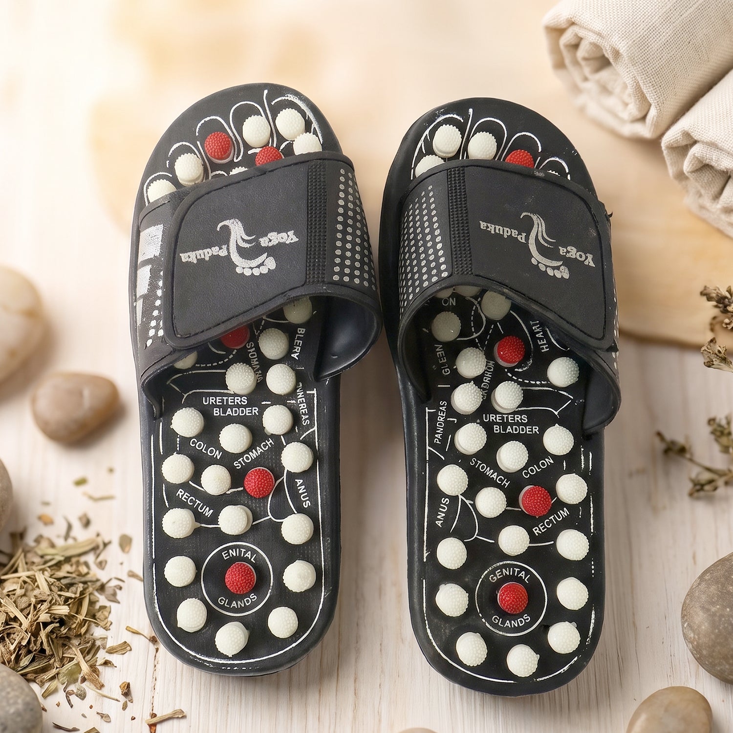 Acupressure Foot Massage Slippers Reflexology Massager Sandal Size 7 (1 Pair)