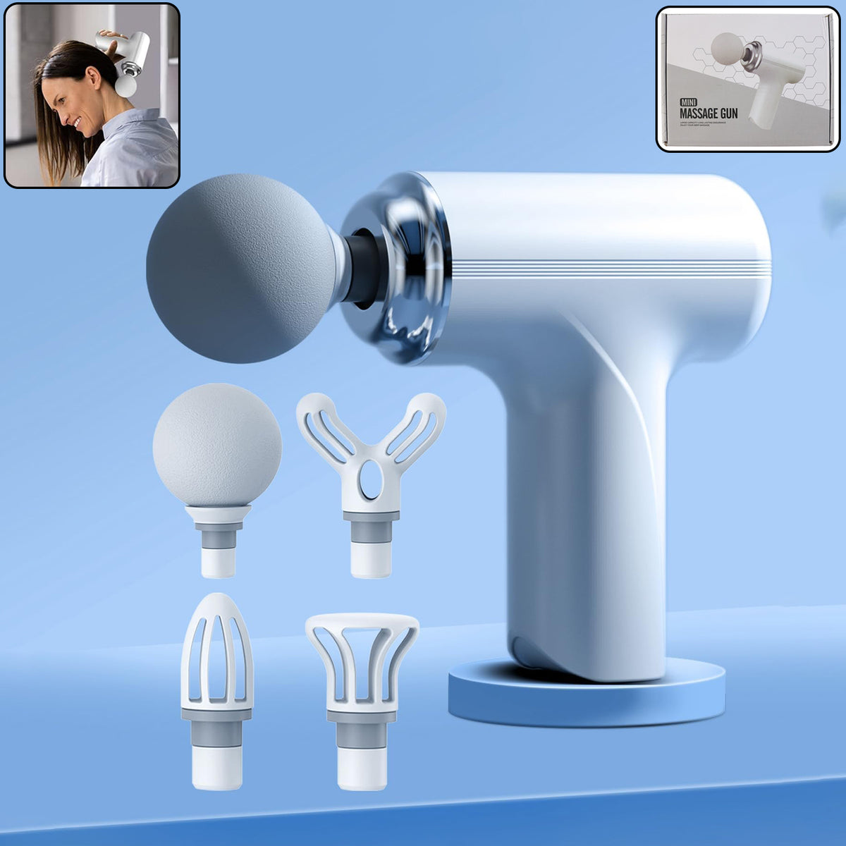 Electric Vibrating Massage Gun With Multiple Interchangeable Heads