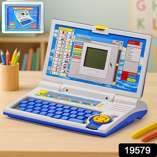 Kids Learning Laptop Toy showing functional QWERTY keyboard and mouse