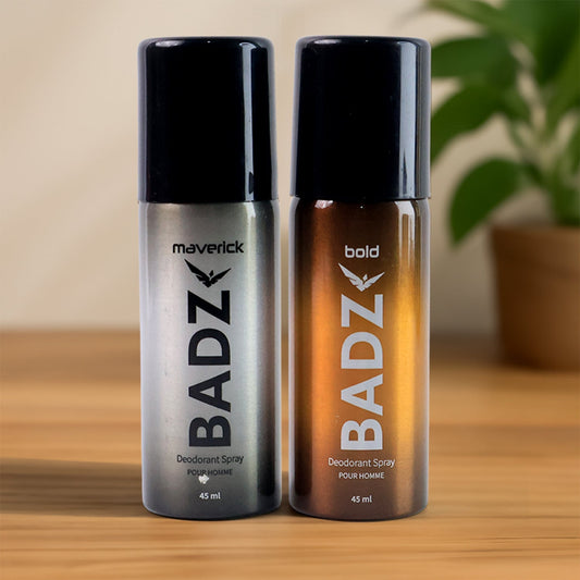 Men's deodorant body spray in compact 45ml bottle with fresh fragrance